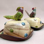 Parrot & scoopbill butter dishes